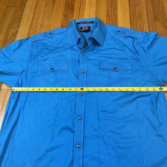 South Pole Short Sleeve Pearl Snap Button Military Y2K Aqua Blue Size XXL - Picture 5 of 7